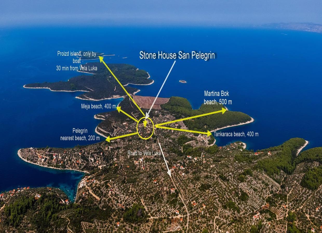 Villa Stone House San Pelegrin à Vela Luka Extérieur photo